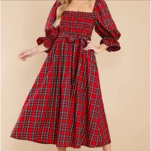Everyday Cheer Red Plaid Maxi Dress - sold out online. Worn once